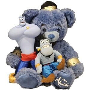 Disney Aladdin Genie Plush Lot Build A Bear BAB + Vinyl Body Plush + Bean Bag